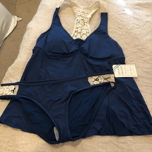 Lucky Brand Navy Swimsuit- New with tags